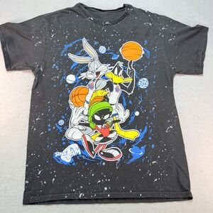 Space Jam T Shirt‎ Black Bugs Bunny Daffy Duck Marvin the Martian Cartoon Size M